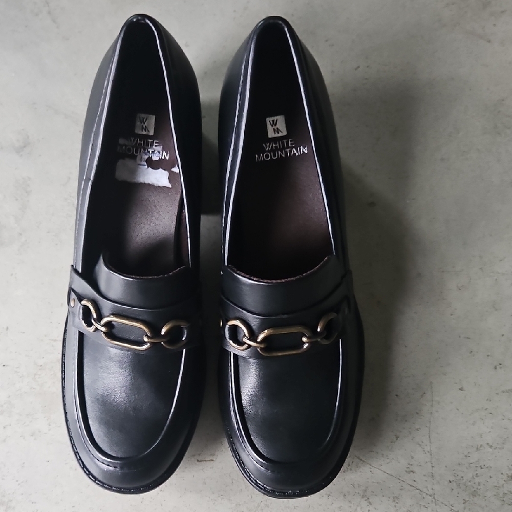 Mary Jane  Women's Black Chain Chunky Heels Loafers Y2K 90's Style